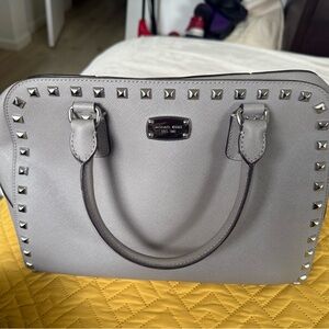 Michael Kors Silver Studded Satchel